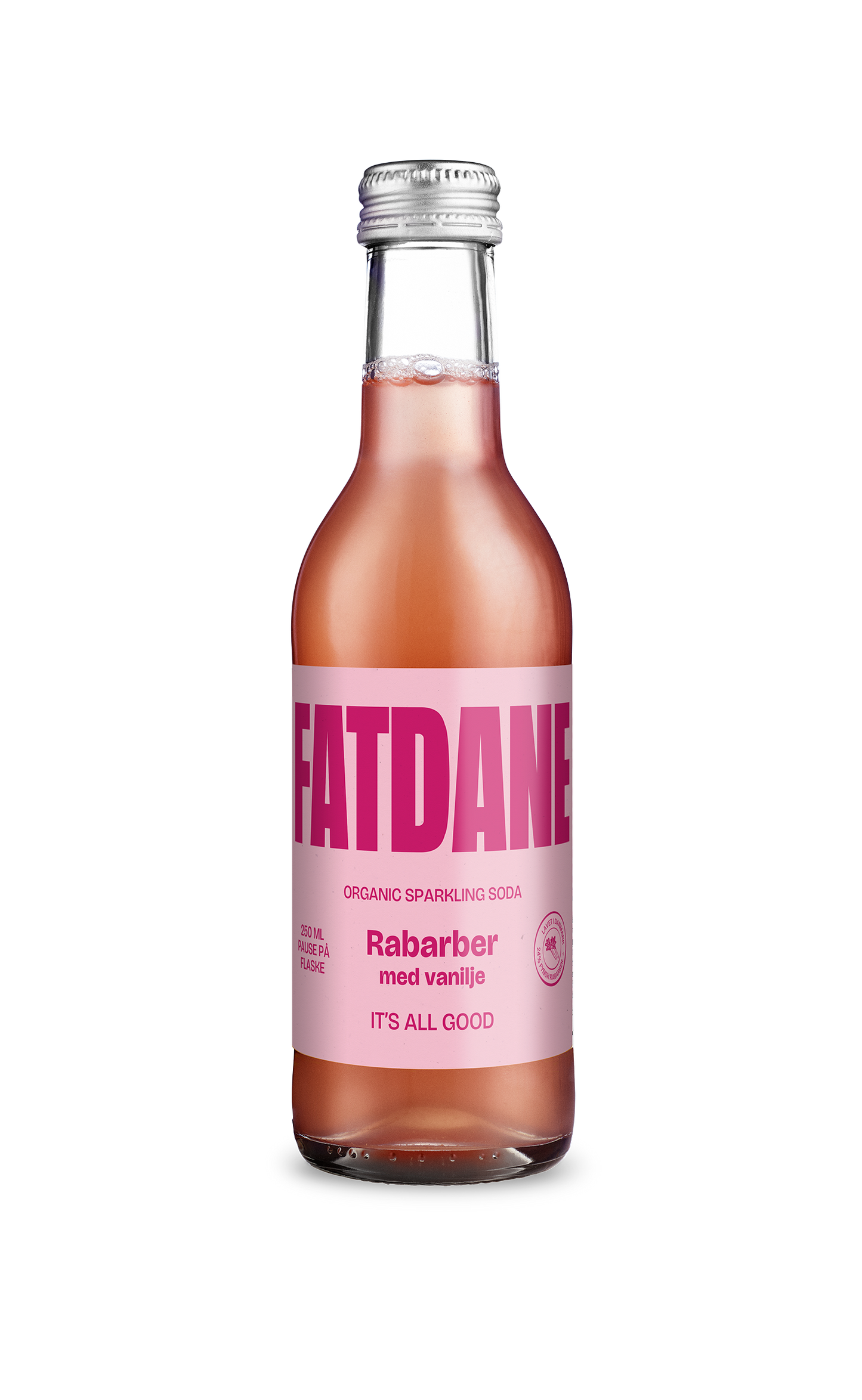 Fatdane Rabarber med Vanilje, 25 cl.