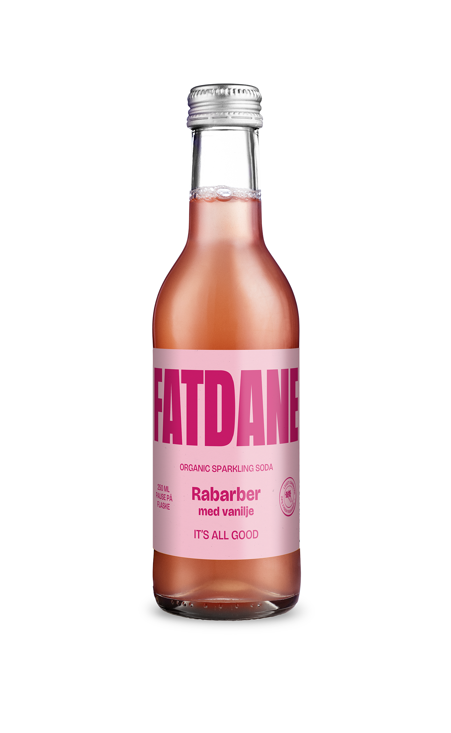 Fatdane Rabarber med Vanilje, 25 cl.